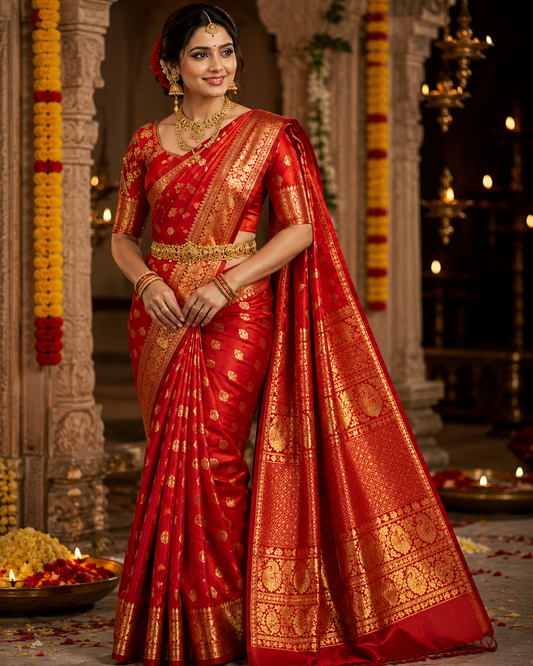 Bridal Silk Saree - Red