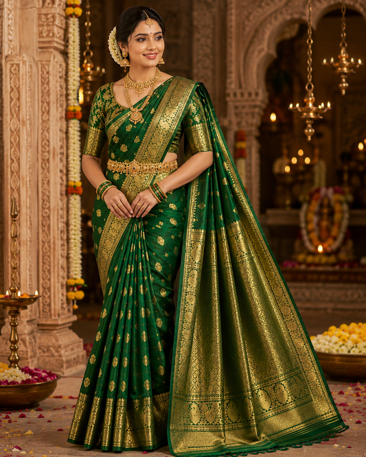 Bridal Silk Saree - Green