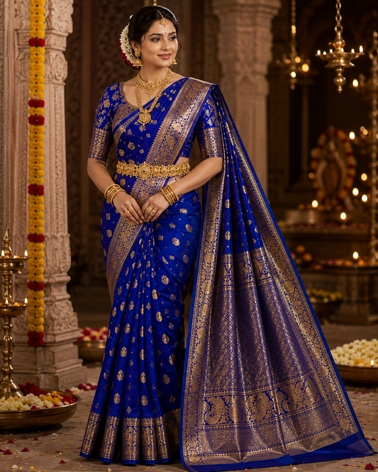 Bridal Silk Saree - Royal Blue